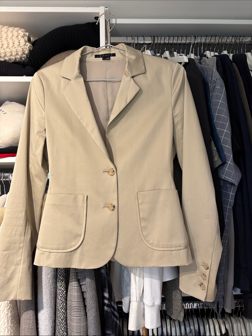 Theory Women's Beige Blazer Jacket